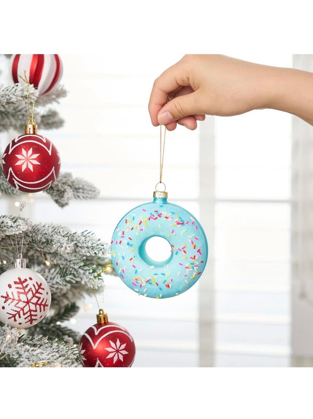 Joiedomi Donut Food Mini Christmas Ornaments Blue
